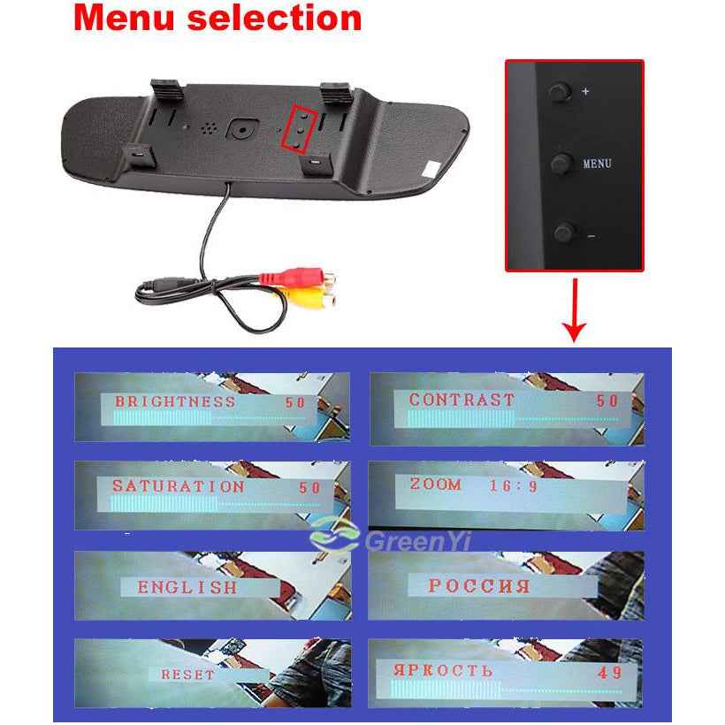 Car and Truck Rear Camera Kit with 3.5 inch Color LCD Monitor Open Box